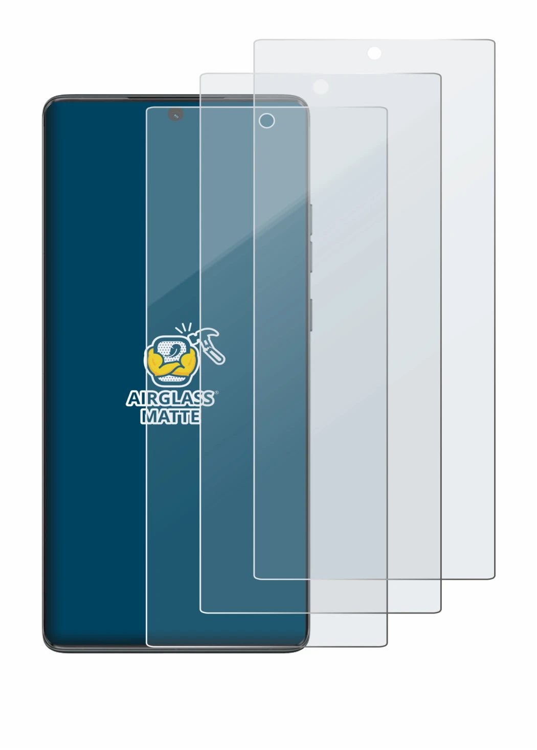 Image of the device Motorola Moto G85 with a wide variety of screen protectors.