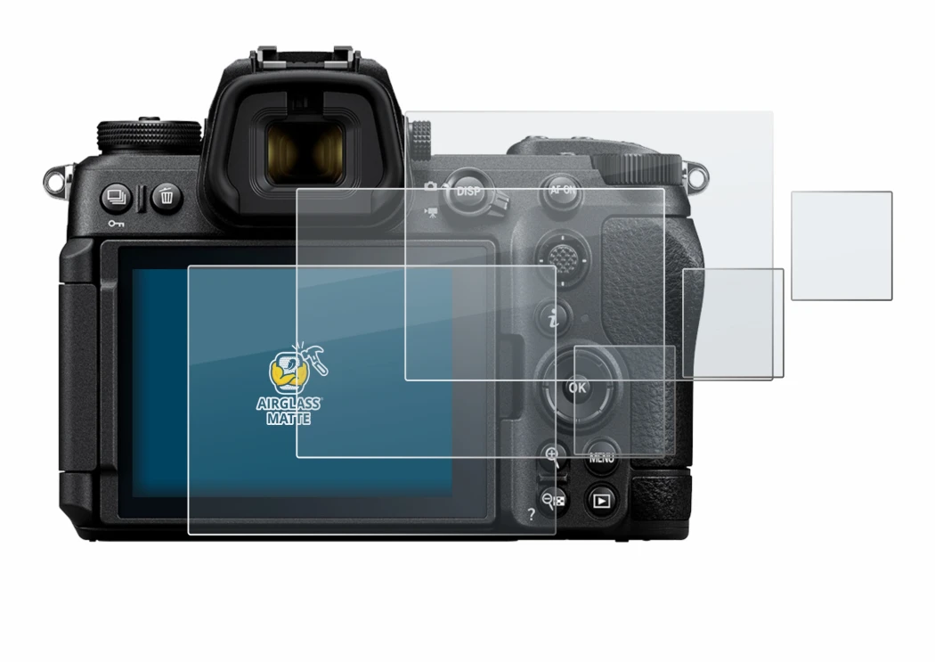 Image of the device Nikon Z6 III with a wide variety of screen protectors.