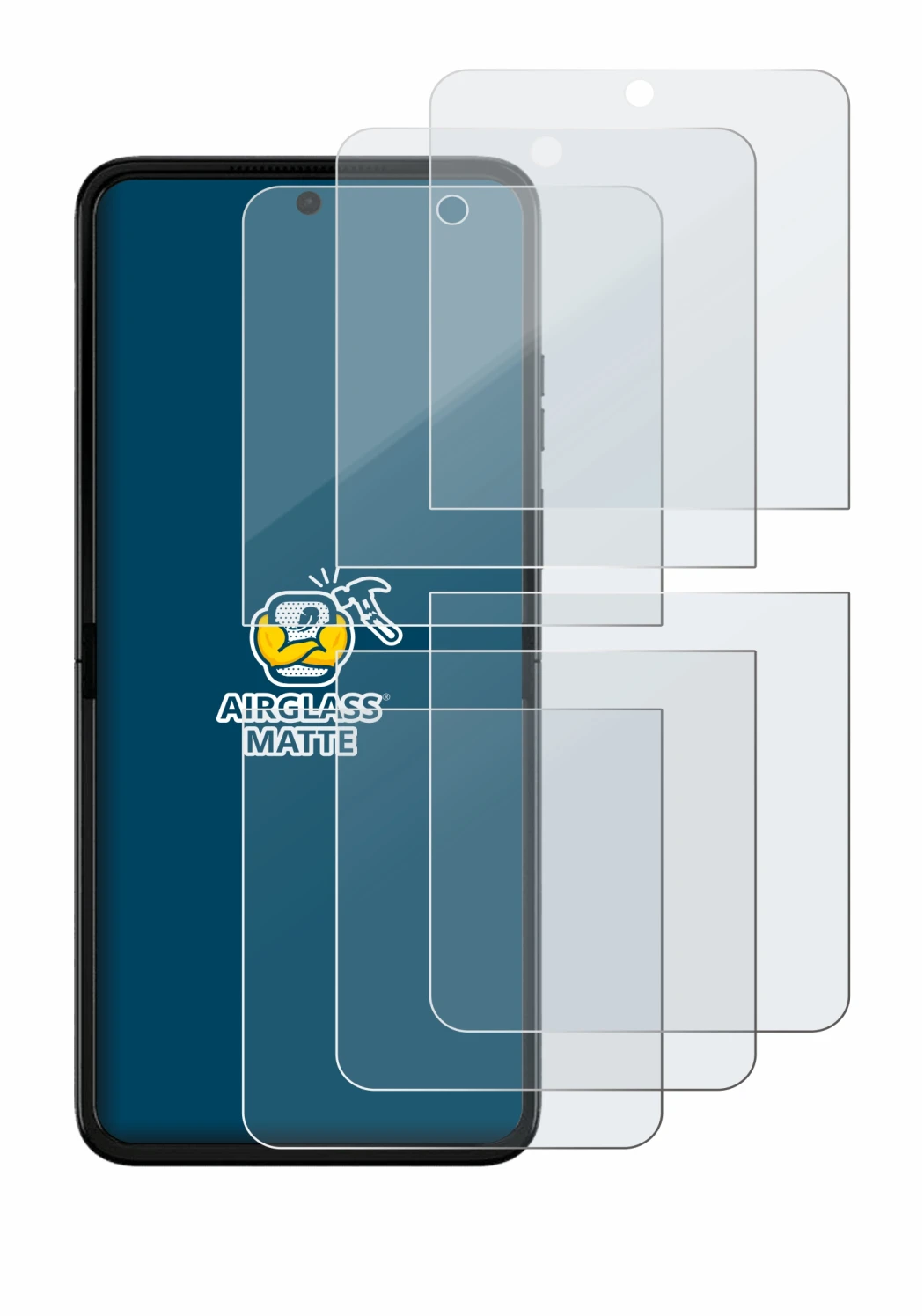 Image of the device Motorola Razr 50 Ultra with a wide variety of screen protectors.