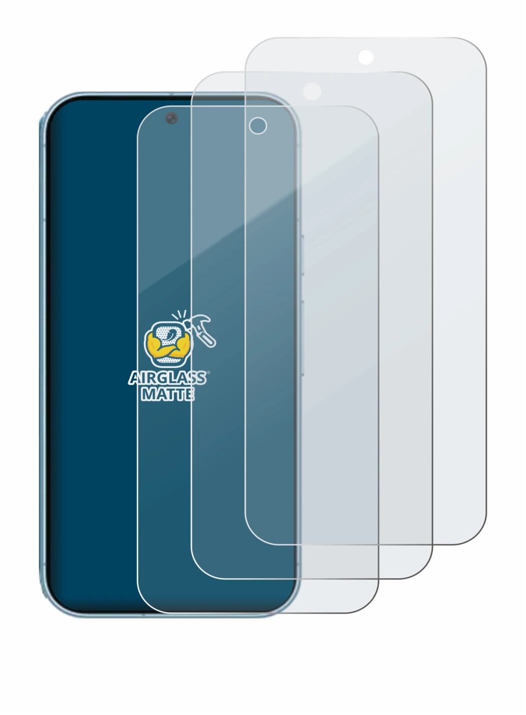 Image of the device Google Pixel 9 Pro XL with a wide variety of screen protectors.