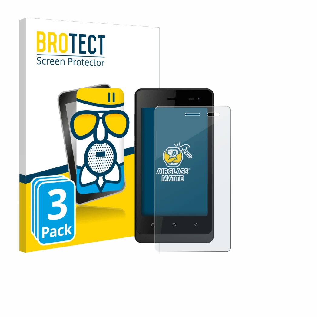 Front side of a product packaging with the brand logo BROTECT. Next to it is the device Logicom Wave 2 shown with the correspo