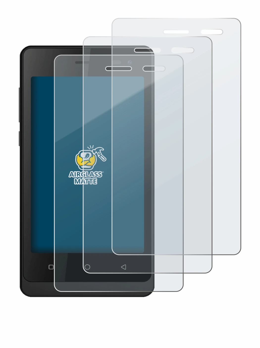 Image of the device Logicom Wave 2 with a wide variety of screen protectors.