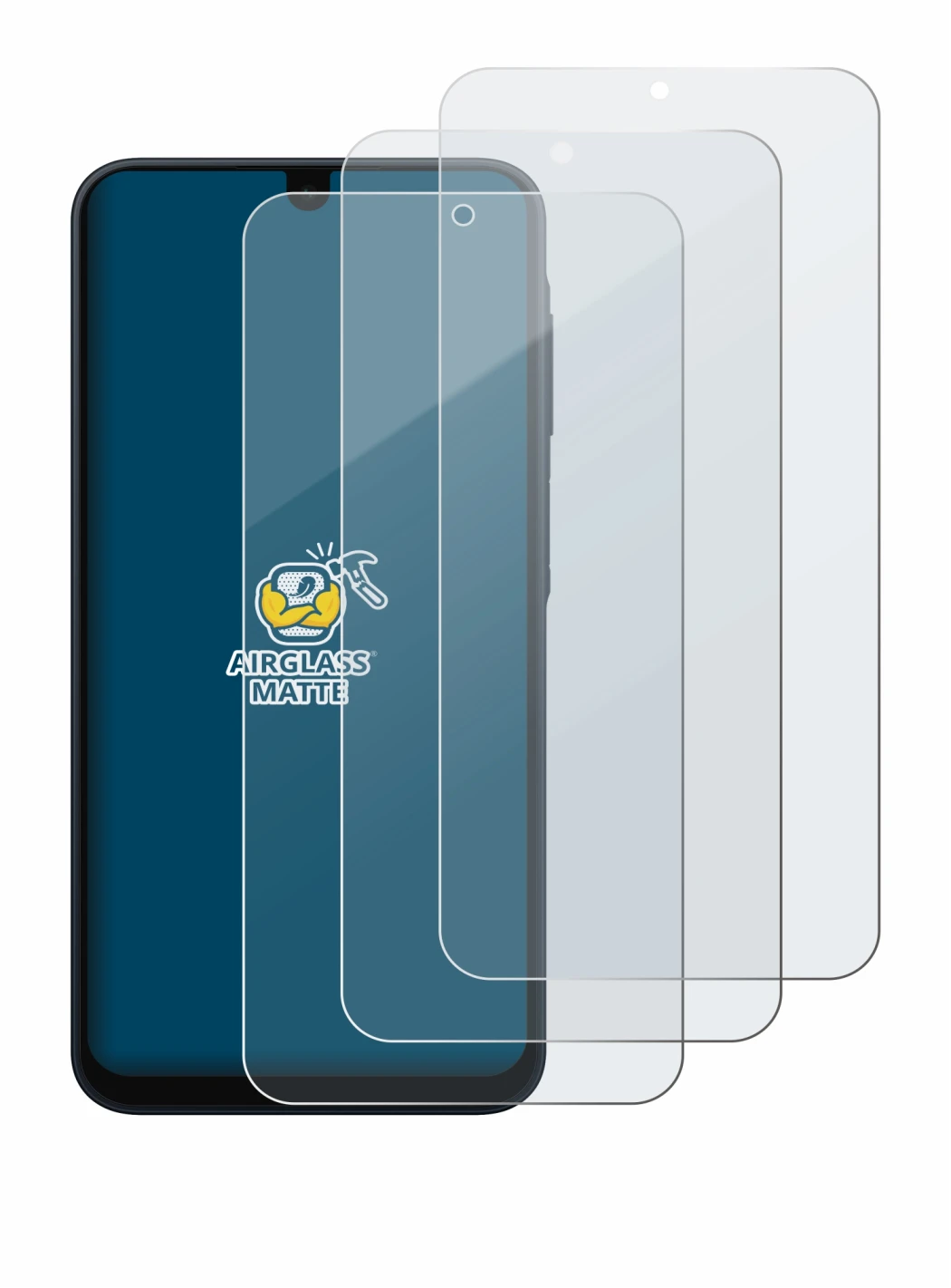 Image of the device Samsung Galaxy A16 5G with a wide variety of screen protectors.