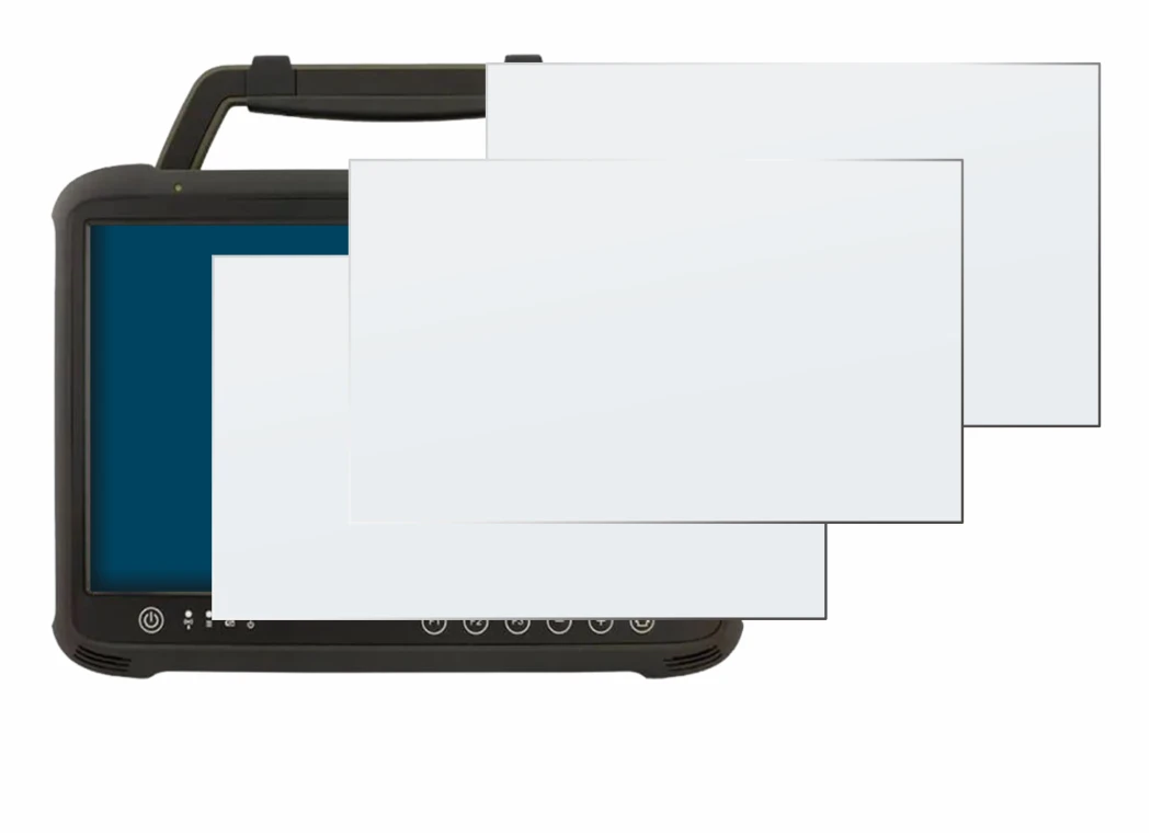 Image of the device Winmate M133WK with a wide variety of screen protectors.