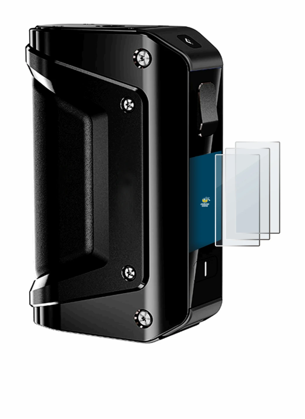 Image of the device geekvape Aegis 3 with a wide variety of screen protectors.