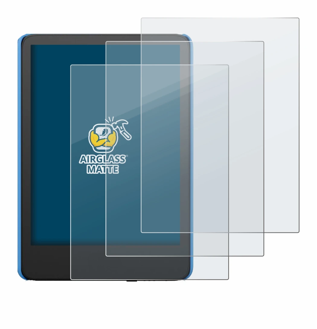 Image of the device Amazon Kindle Kids (2024) with a wide variety of screen protectors.