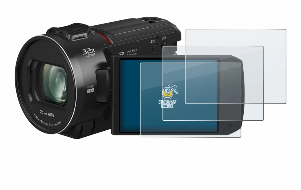 Image of the device Panasonic HC-VX3 with a wide variety of screen protectors.
