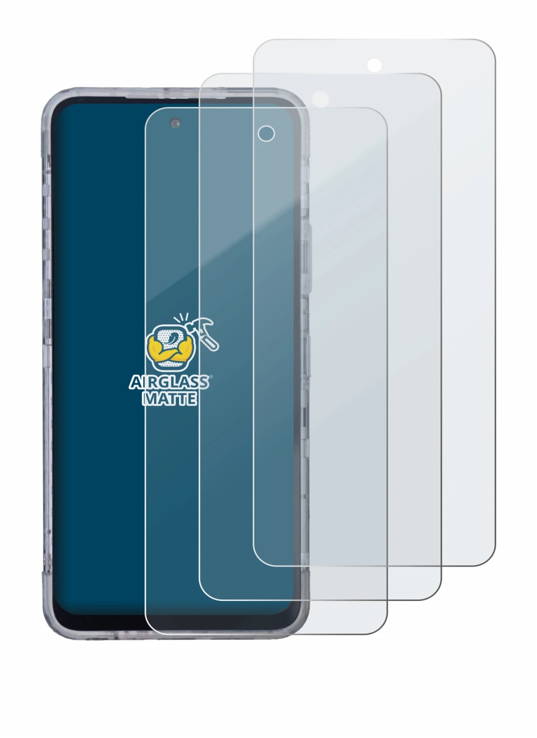 Image of the device AGM X6 Phantom with a wide variety of screen protectors.