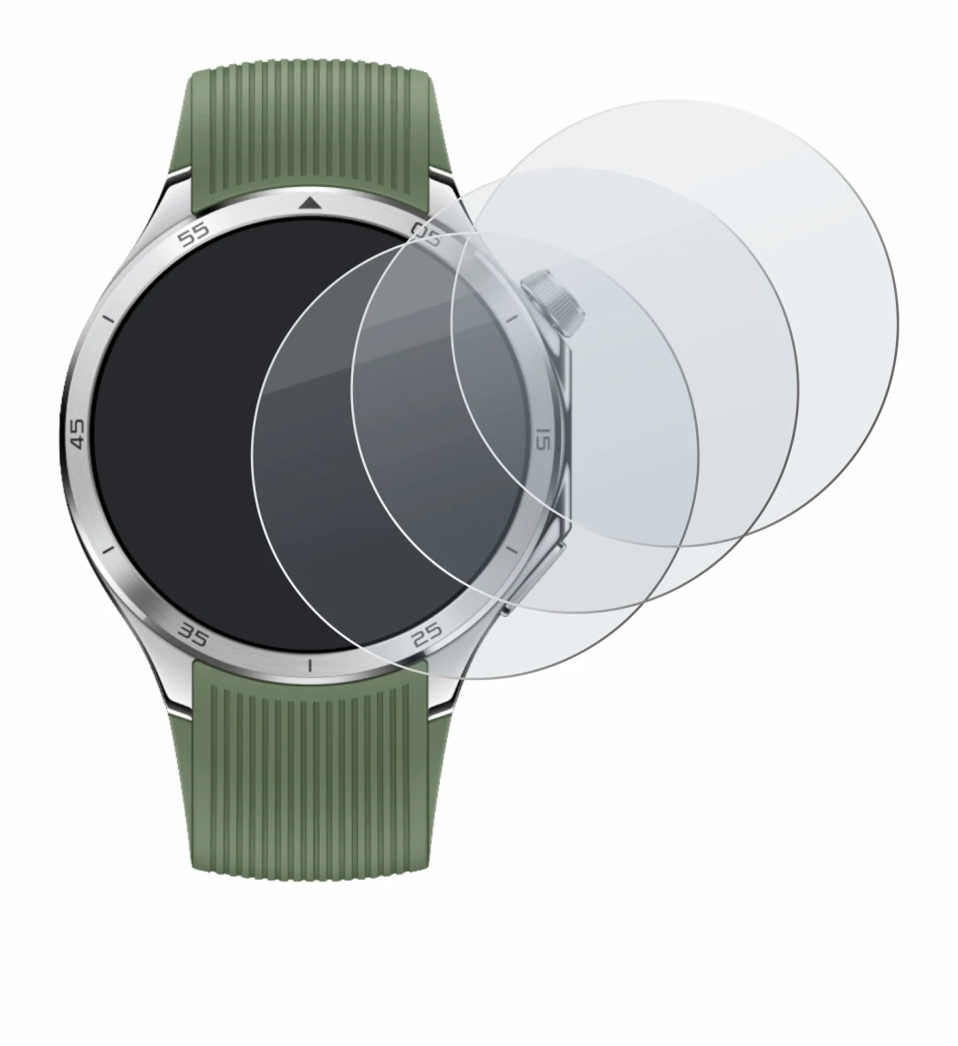 Image of the device OnePlus Watch 3 with a wide variety of screen protectors.