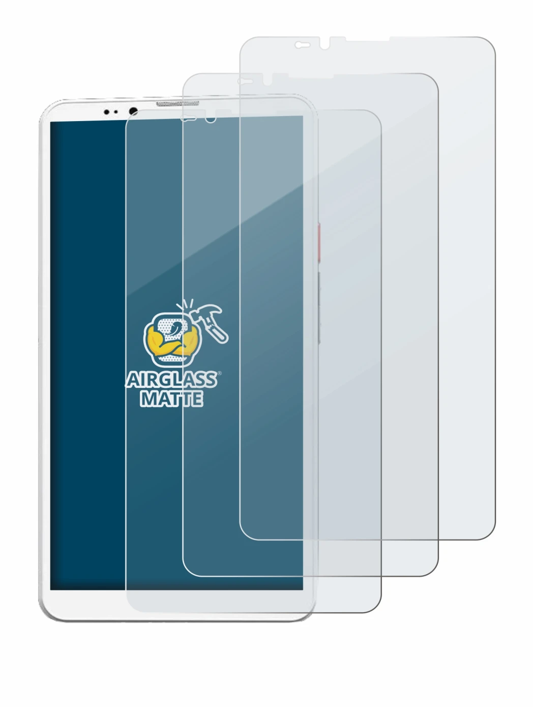 Image of the device Bigme Hibreak Pro with a wide variety of screen protectors.