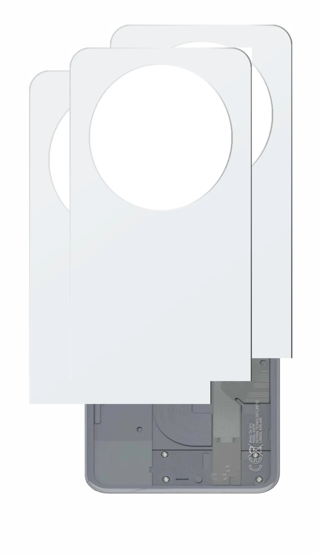 Image of the device Nothing Phone (3a) Pro (Back) with a wide variety of screen protectors.