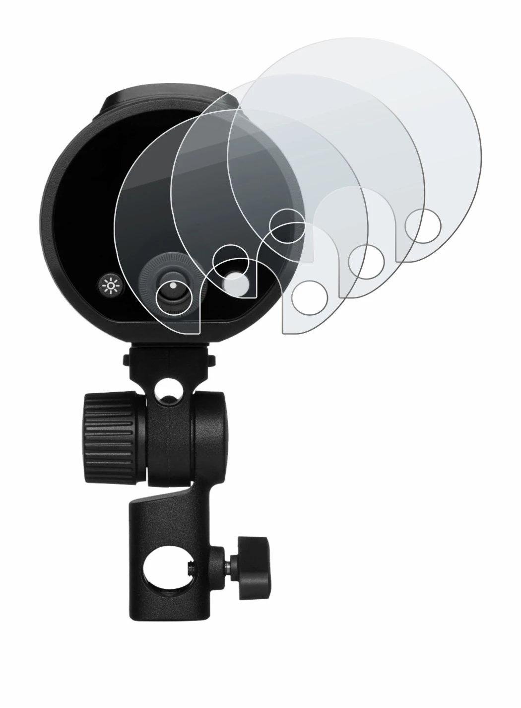 Image of the device Profoto A2 with a wide variety of screen protectors.
