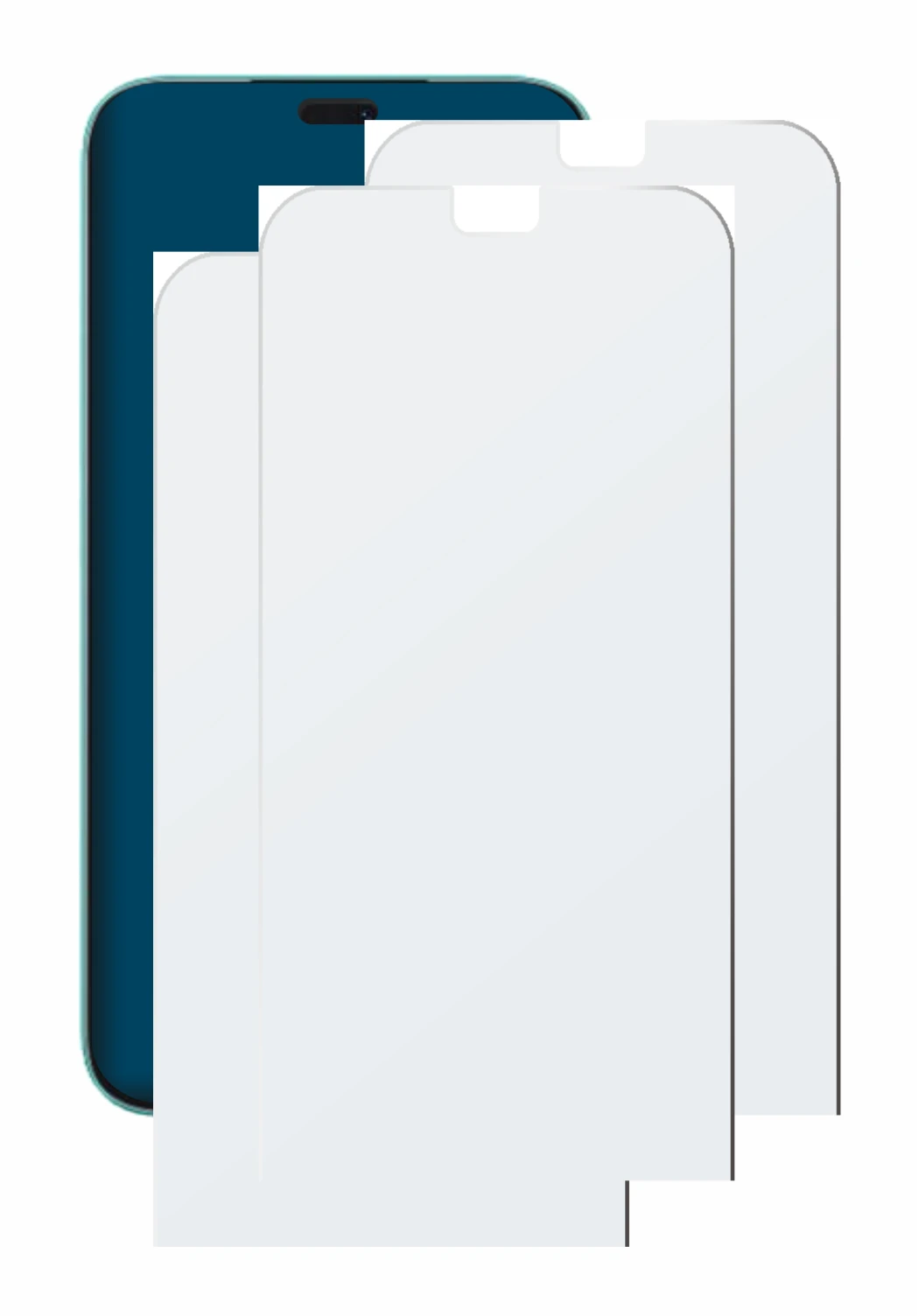 Image of the device Honor 400 Lite with a wide variety of screen protectors.