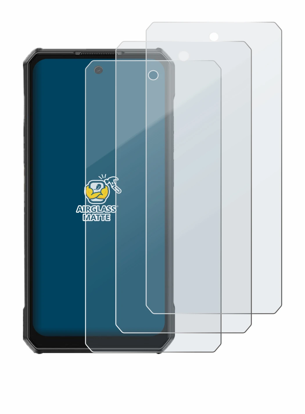 Image of the device Ulefone Armor 30 Pro with a wide variety of screen protectors.