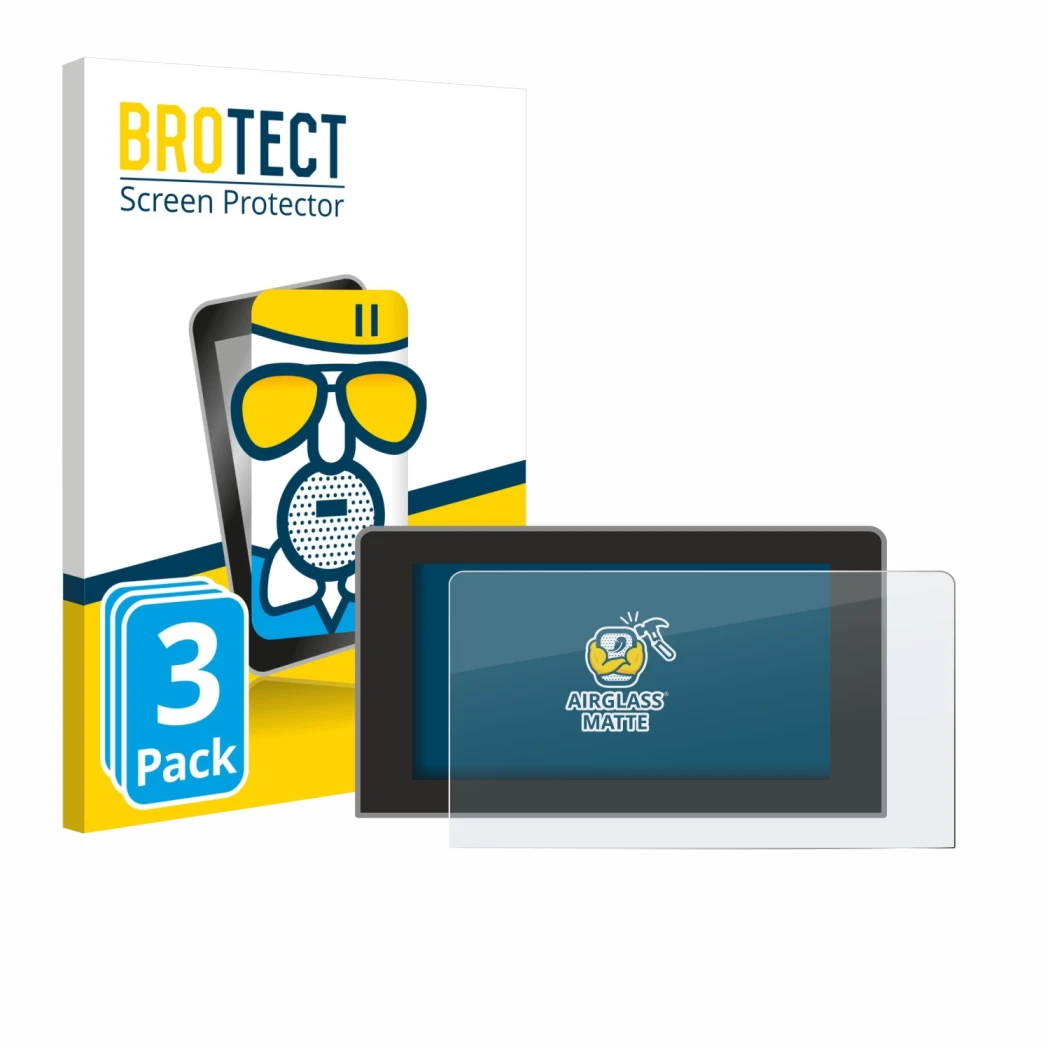 Front side of a product packaging with the brand logo BROTECT. Next to it is the device Volkswagen Crafter 10