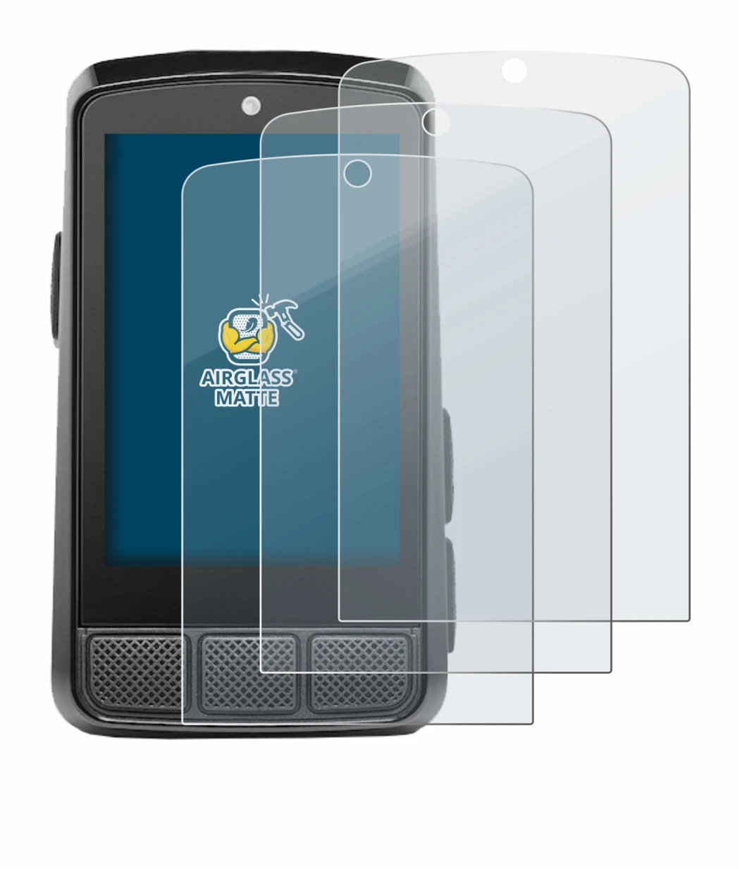 Image of the device Wahoo Elemnt Bolt 3 with a wide variety of screen protectors.