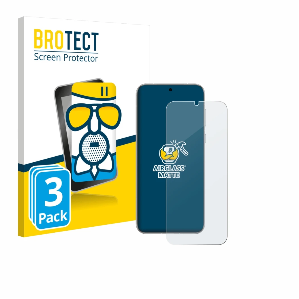 Front side of a product packaging with the brand logo BROTECT. Next to it is the device Huawei Pura 80 Pro shown with the corr