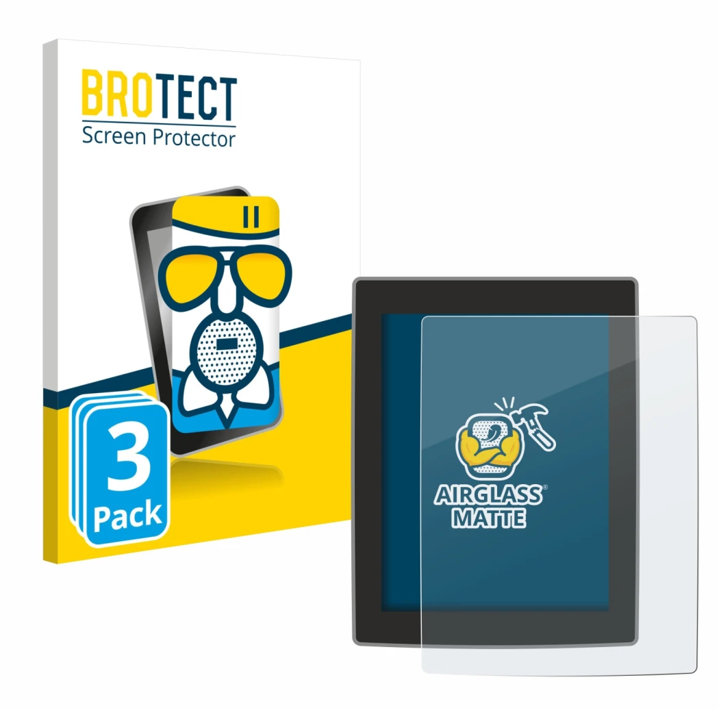 Front side of a product packaging with the brand logo BROTECT. Next to it is the device Volvo XC90 11.2