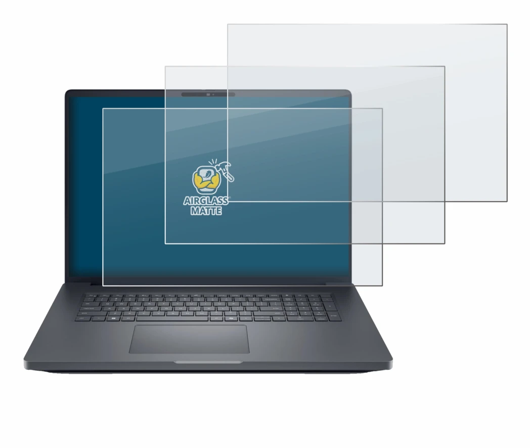 Image of the device Dell Pro Max 18 with a wide variety of screen protectors.