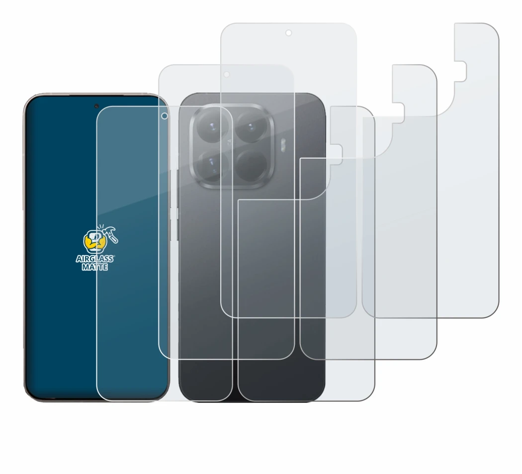 Image of the device Xiaomi 15T Pro (Front+Back) with a wide variety of screen protectors.