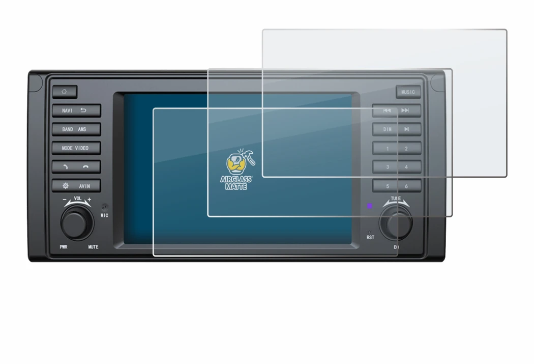 Image of the device Eonon E39A12S with a wide variety of screen protectors.