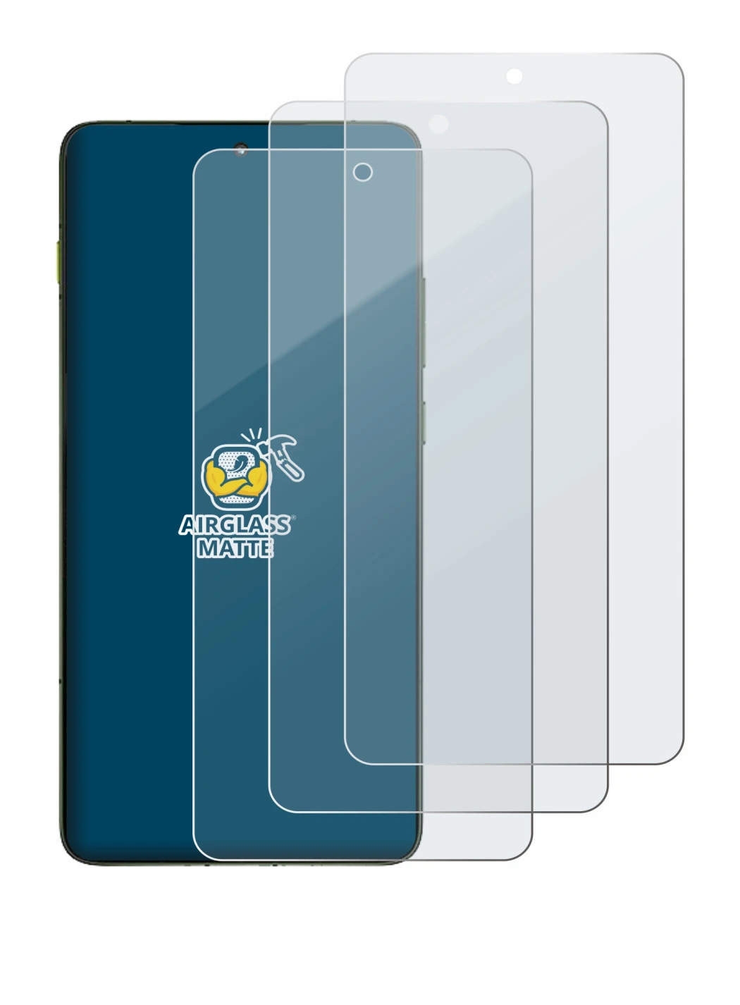 Image of the device Motorola Edge 70 with a wide variety of screen protectors.