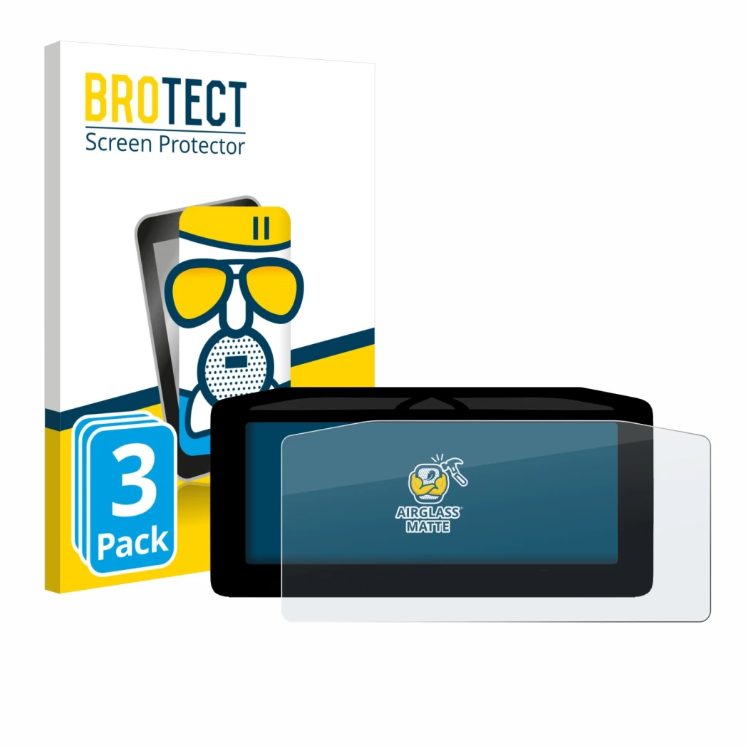 Front side of a product packaging with the brand logo BROTECT. Next to it is the device Ducati XDiavel V4 2025 Speedometer dis