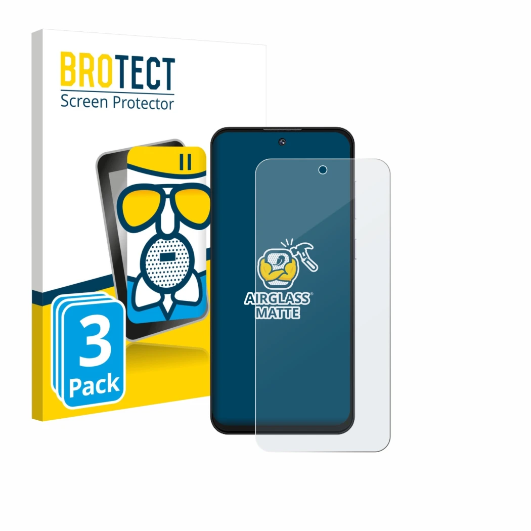 Front side of a product packaging with the brand logo BROTECT. Next to it is the device Oukitel C69 shown with the correspondi