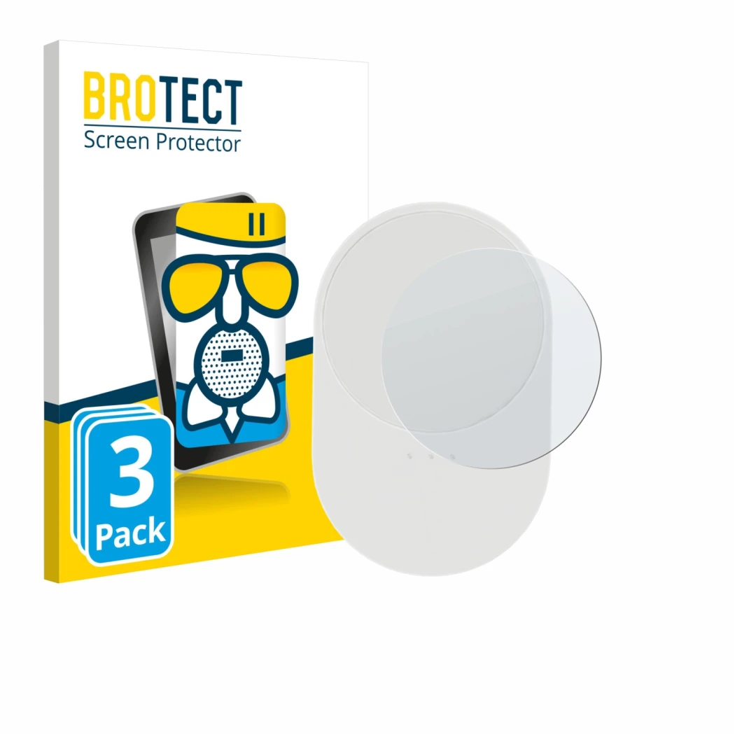 Front side of a product packaging with the brand logo BROTECT. Next to it is the device Ikea Bilresa shown with the correspond