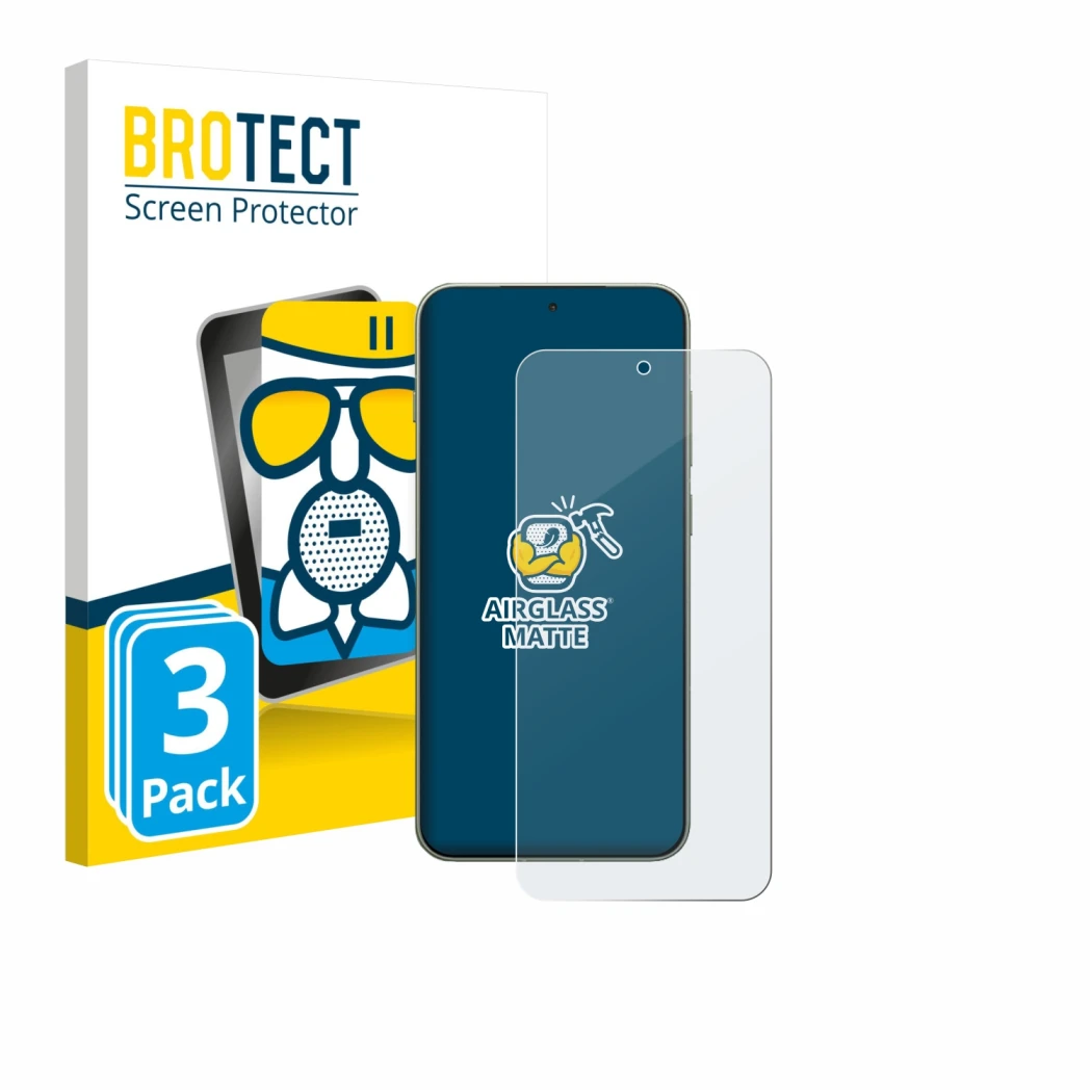 Front side of a product packaging with the brand logo BROTECT. Next to it is the device OnePlus 13T shown with the correspondi