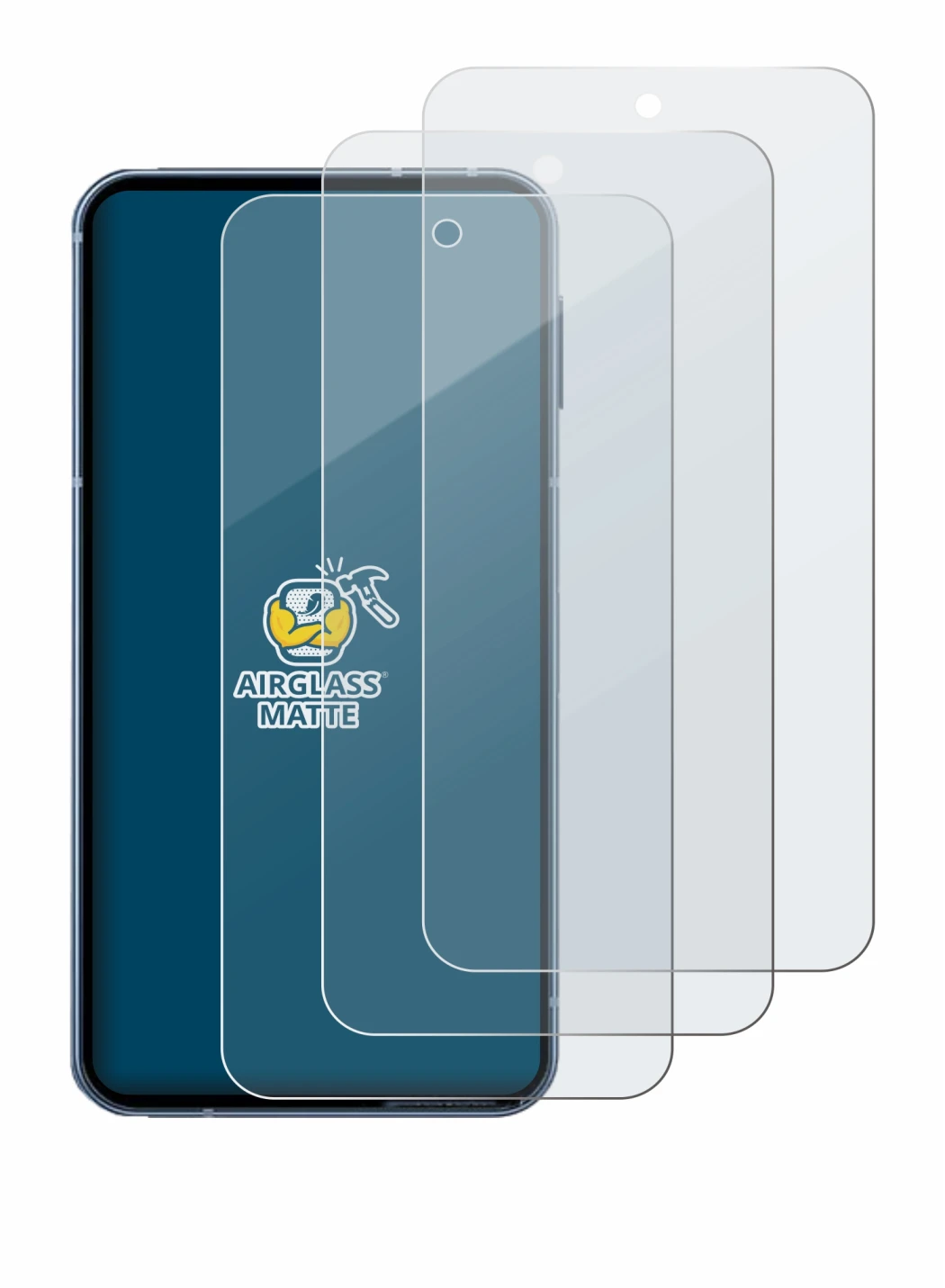 Image of the device Sharp Aquos Sense 10 with a wide variety of screen protectors.