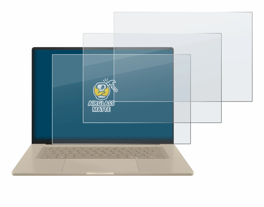 Image of the device ASUS ZenBook A16 UX3607 with a wide variety of screen protectors.