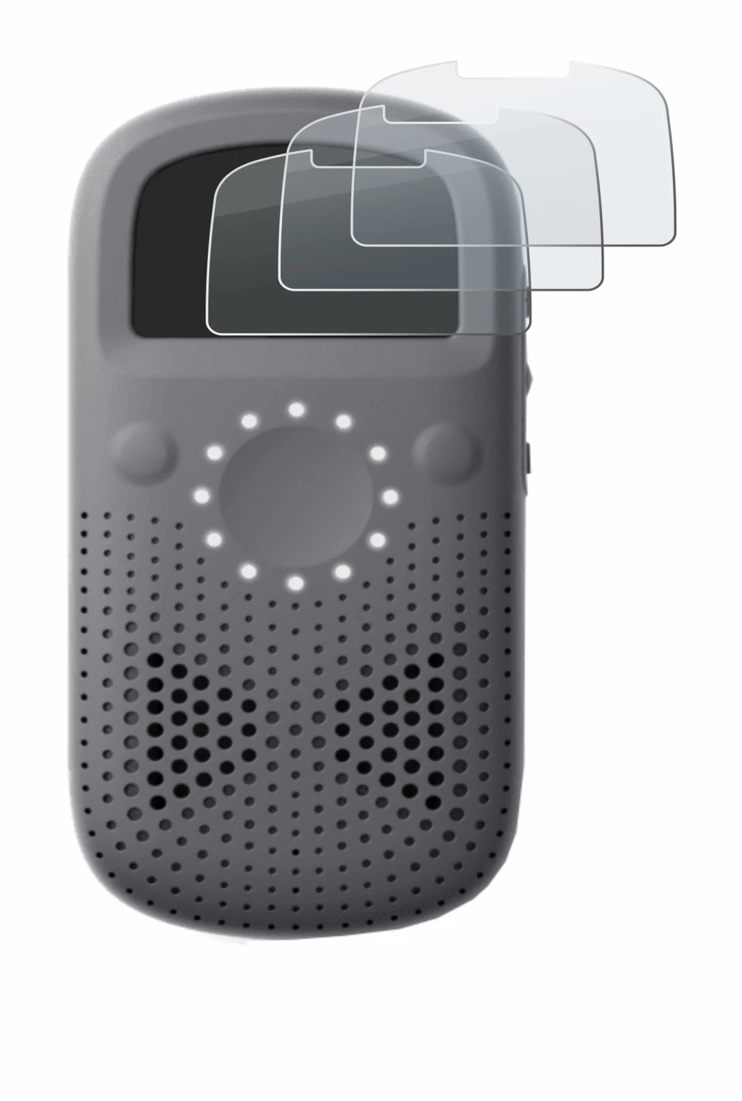 Image of the device Relay X with a wide variety of screen protectors.