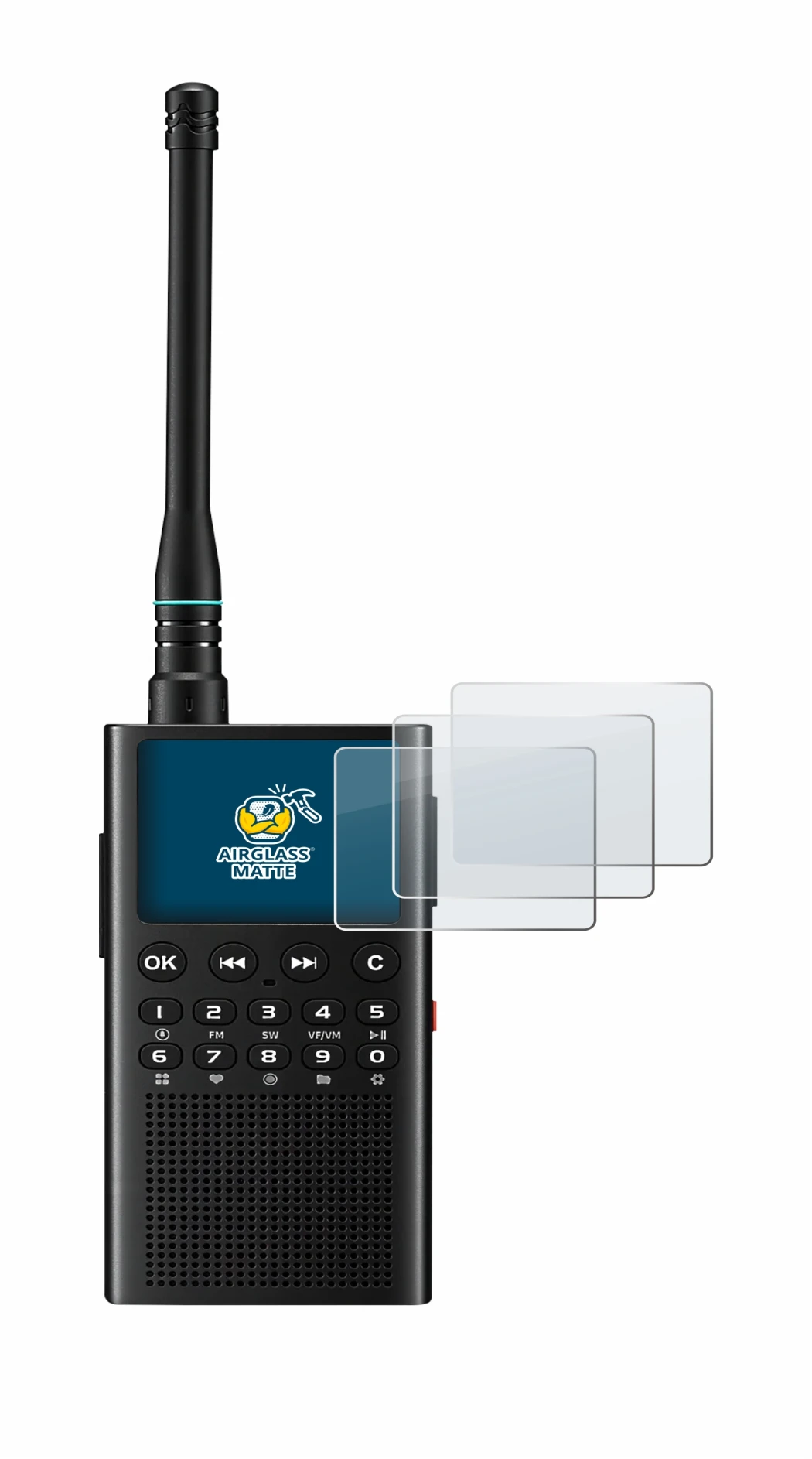 Image of the device Choyong WT2 with a wide variety of screen protectors.