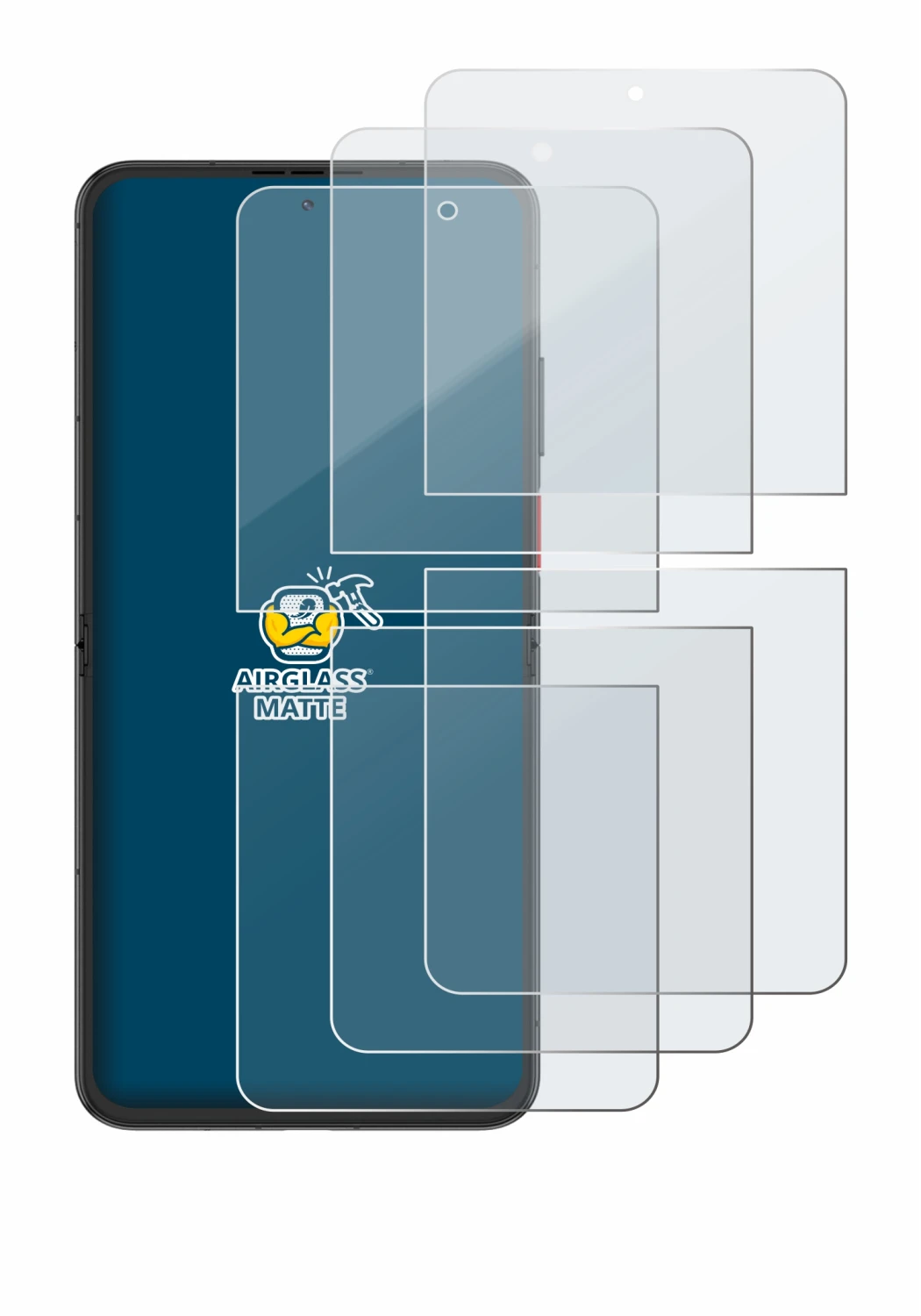 Image of the device Nubia Flip 2 with a wide variety of screen protectors.