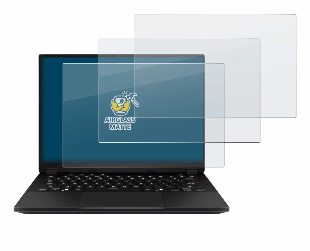 Image of the device ASUS TUF Gaming A14 with a wide variety of screen protectors.