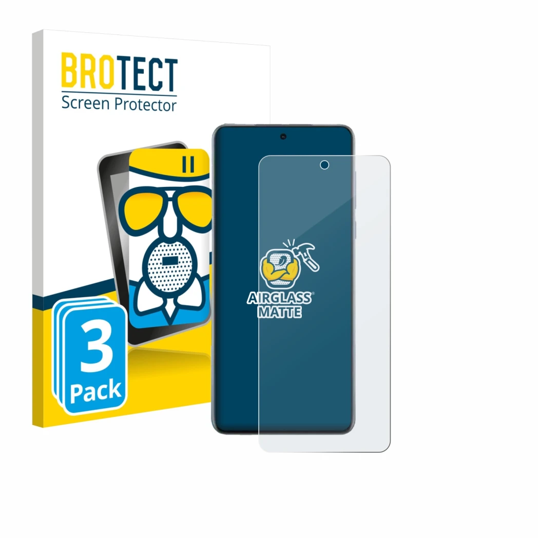 Front side of a product packaging with the brand logo BROTECT. Next to it is the device Oppo Find X8s+ shown with the correspo