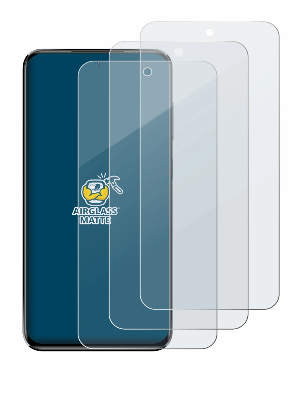 Image of the device Oukitel C68 Plus with a wide variety of screen protectors.