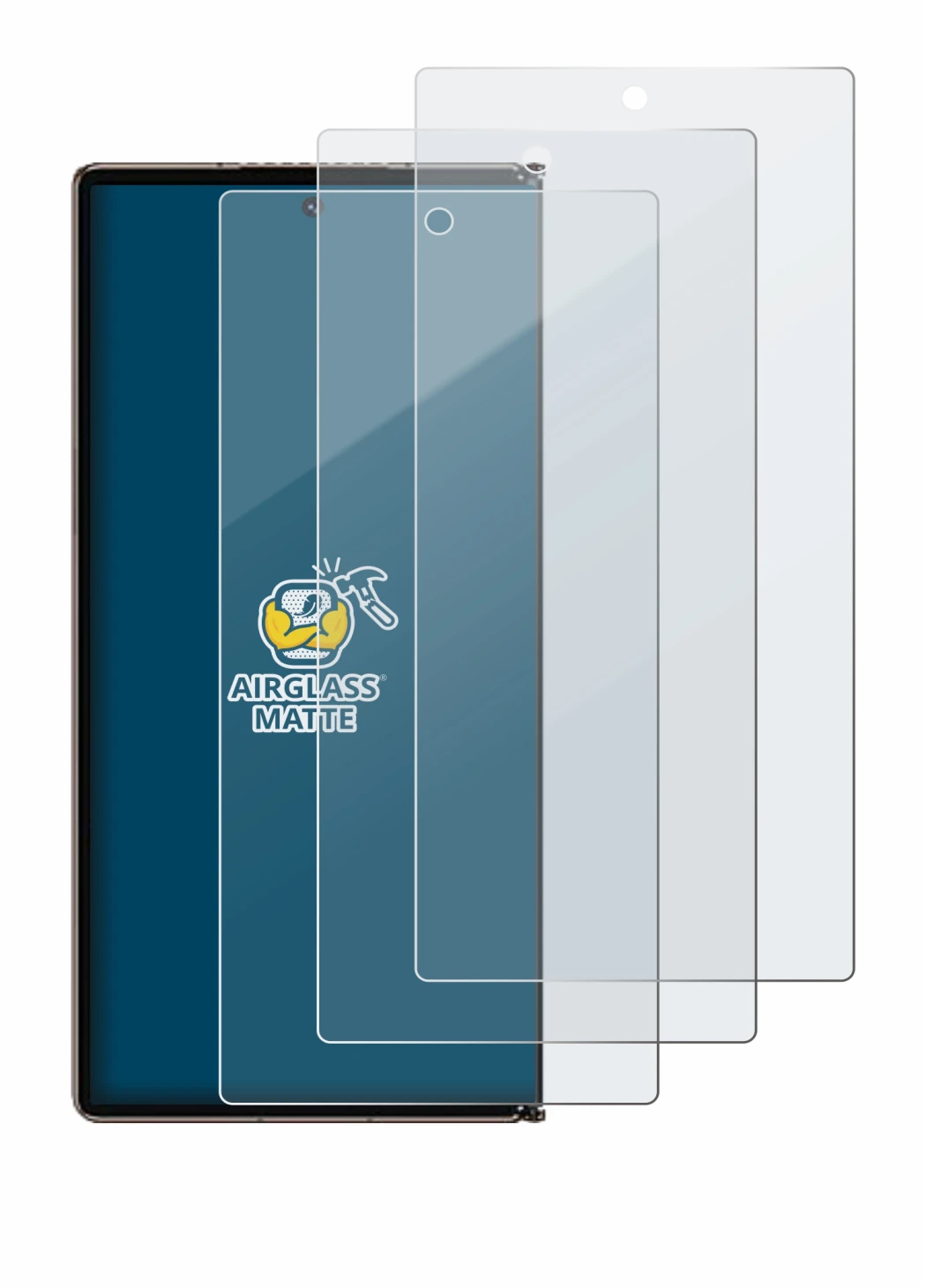 Image of the device Huawei Mate XT Ultimate with a wide variety of screen protectors.