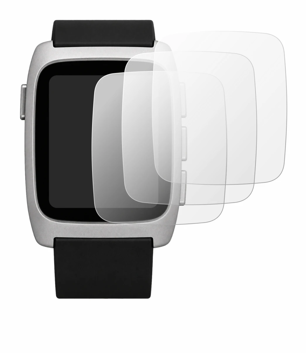 Image of the device Pebble Time 2 2026 with a wide variety of screen protectors.