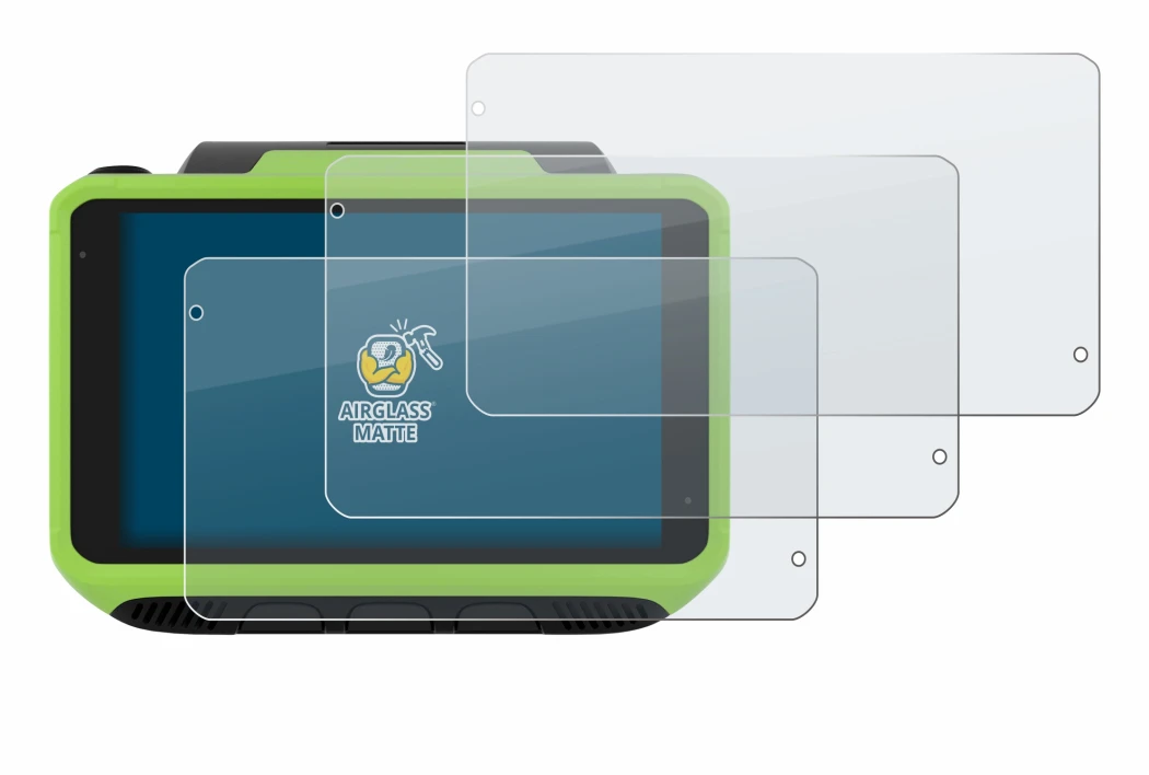 Image of the device Zebra WT6400 with a wide variety of screen protectors.