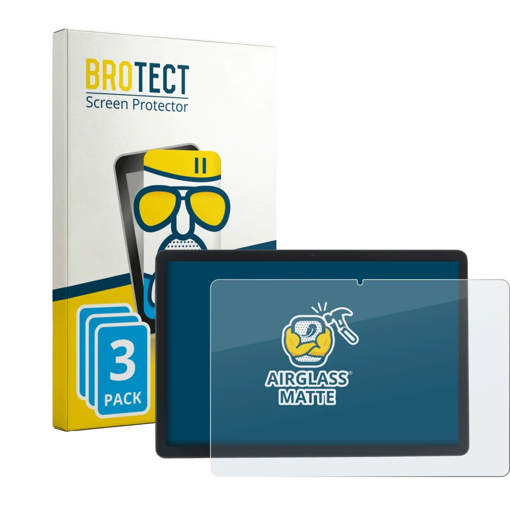 Front side of a product packaging with the brand logo BROTECT. Next to it is the device Acepad A172 shown with the correspondi