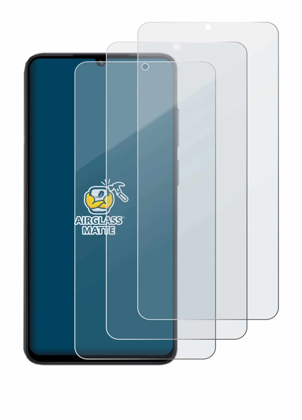 Image of the device Honor X5d Plus with a wide variety of screen protectors.