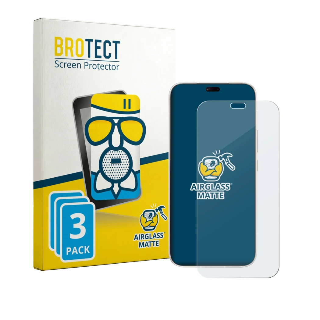 Front side of a product packaging with the brand logo BROTECT. Next to it is the device Honor Play 11 Plus shown with the corr