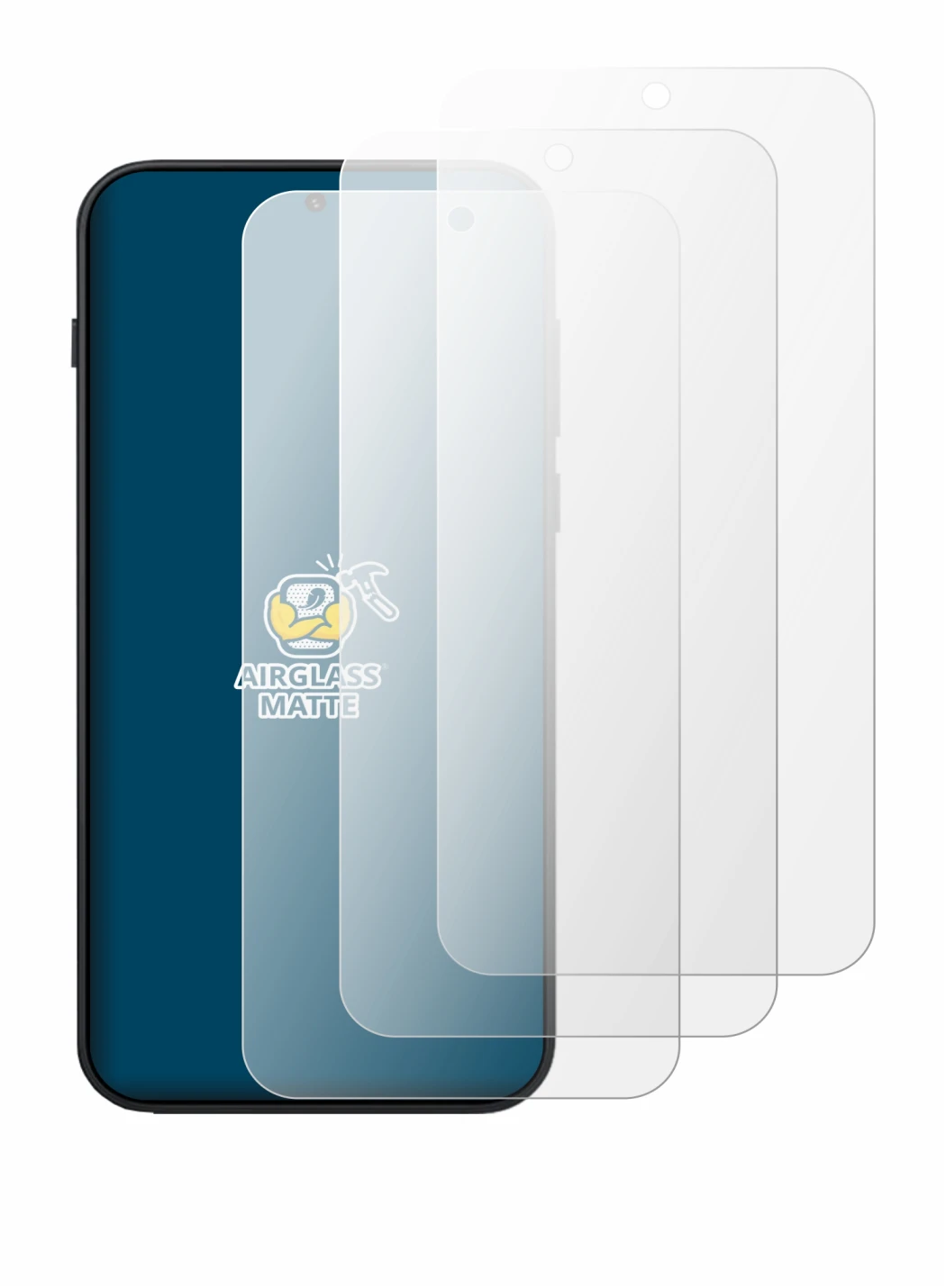 Image of the device OnePlus N6 with a wide variety of screen protectors.