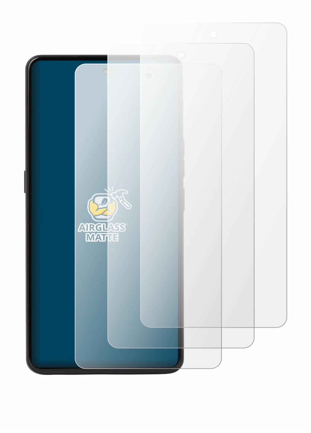 Image of the device Punkt MC03 with a wide variety of screen protectors.