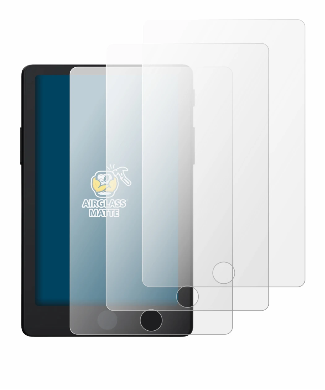 Image of the device Xteink X4 Pro with a wide variety of screen protectors.