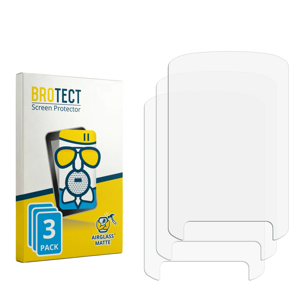 Front side of a product packaging with the brand logo BROTECT. Next to it is the corresponding screen protector.