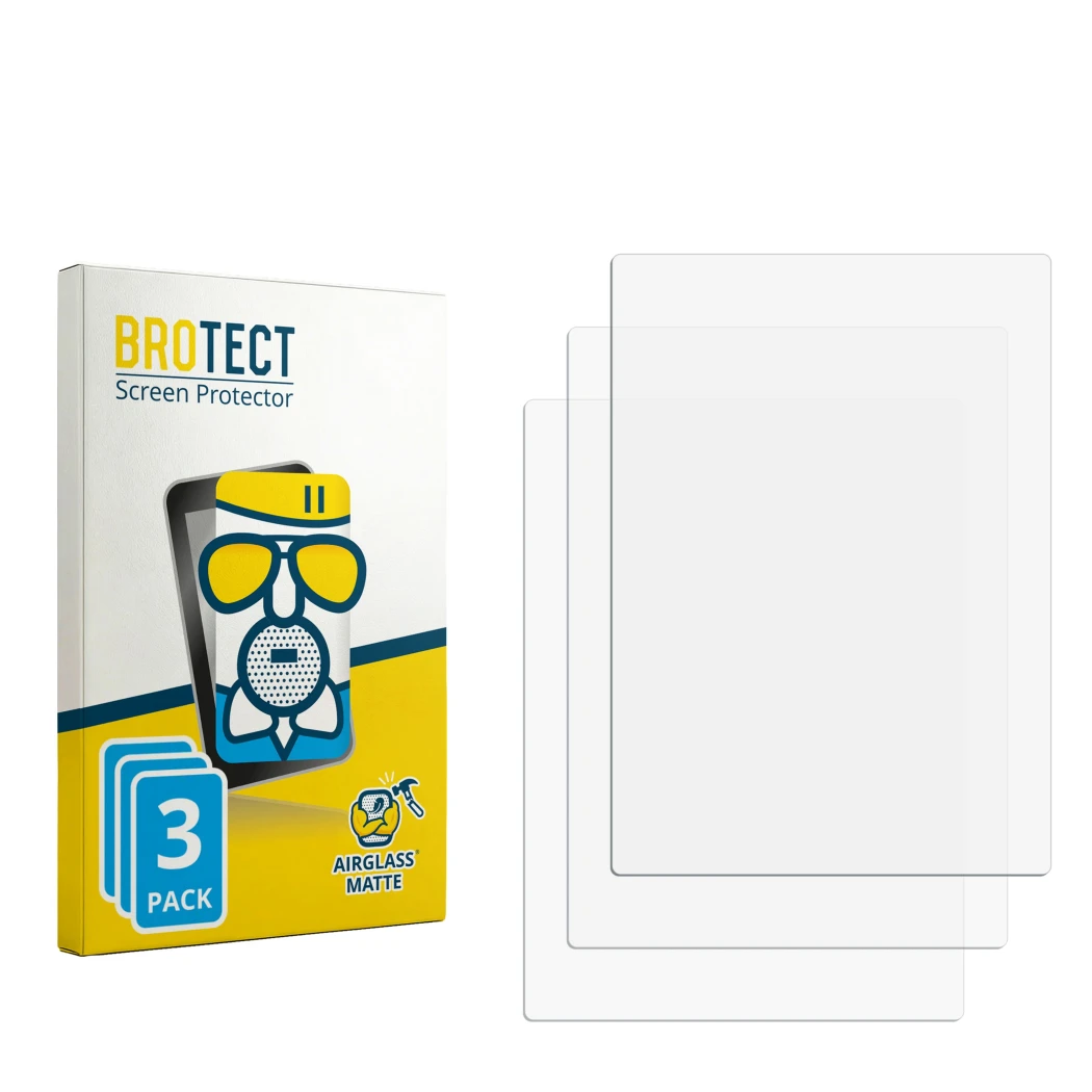 Front side of a product packaging with the brand logo BROTECT. Next to it is the corresponding screen protector.