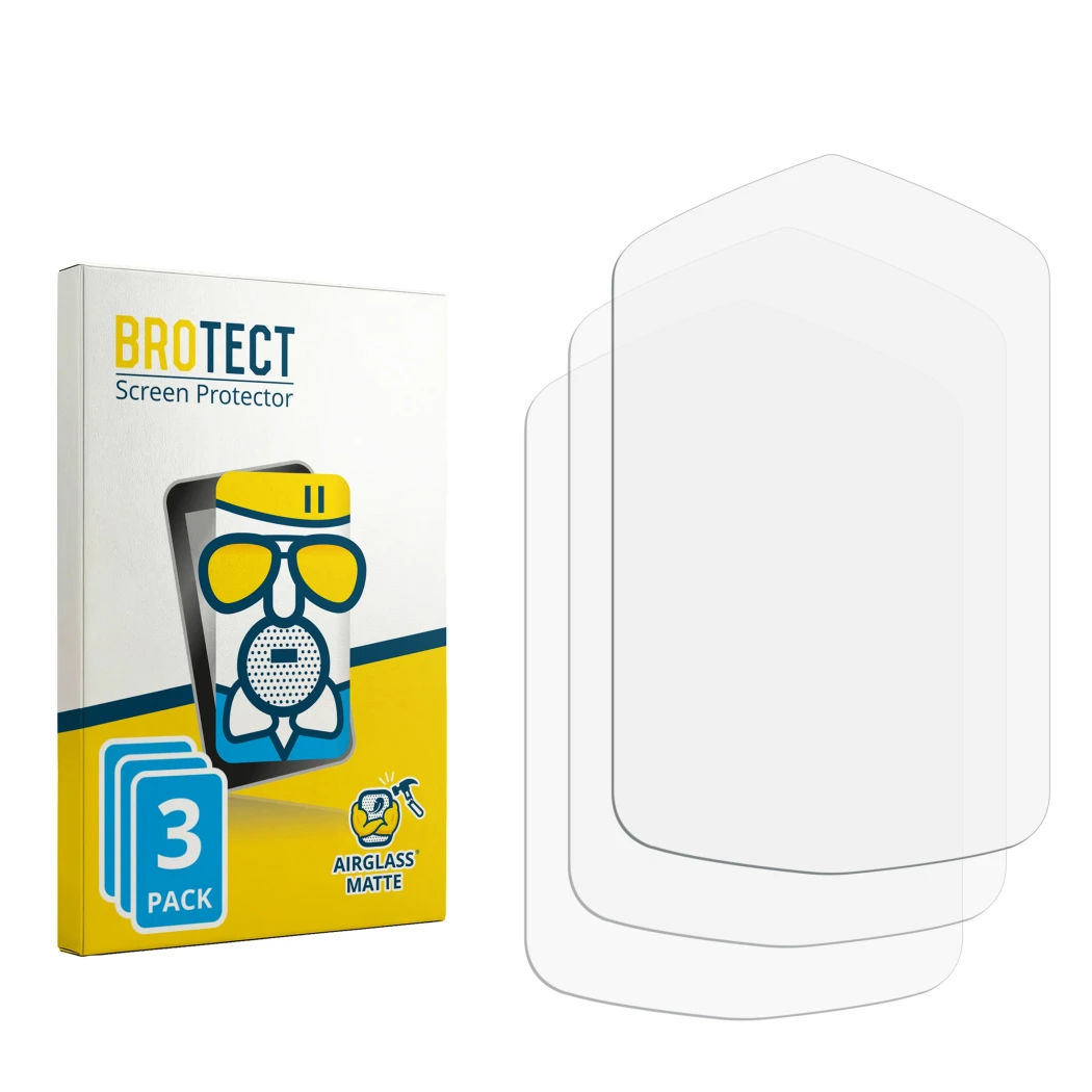 Front side of a product packaging with the brand logo BROTECT. Next to it is the corresponding screen protector.